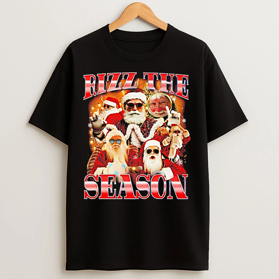 Classic Santa Claus Rizz The Season Christmas T Shirts