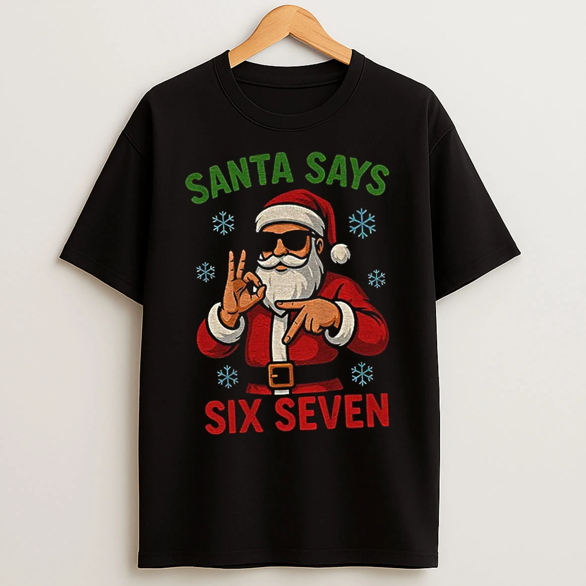 Classic Santa Claus Santa Says Six Seven Meme Merry Christmas T Shirts