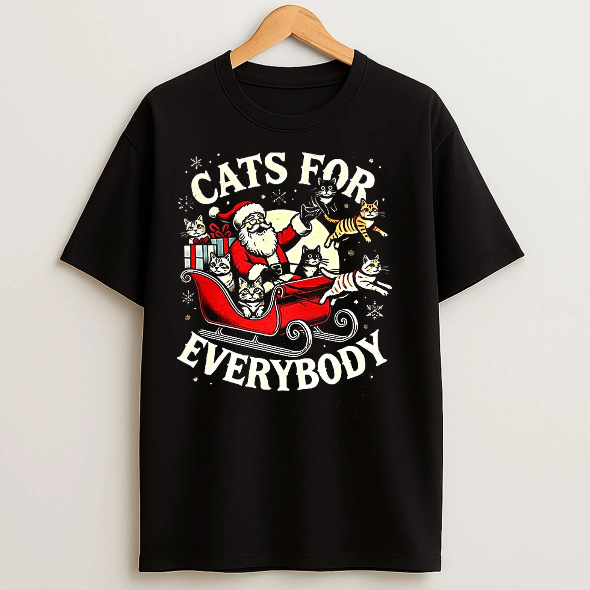 Classic Santa Claus Cats For Everybody Christmas Cat Lover T Shirts