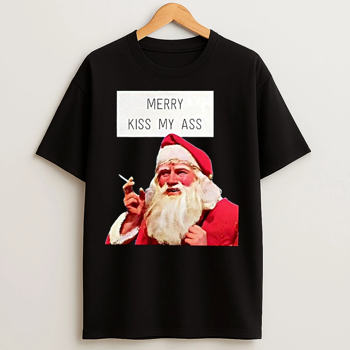 Classic Santa Claus Merry Kiss My Ass Ornaments T Shirts