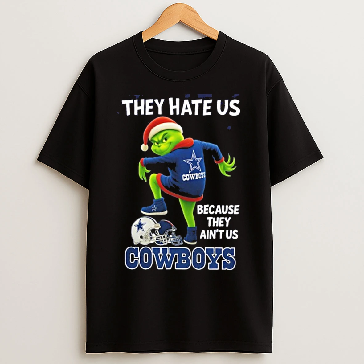 Classic Santa Grinch They Hate Us Because They Aint Us Cowboys T Shirts
