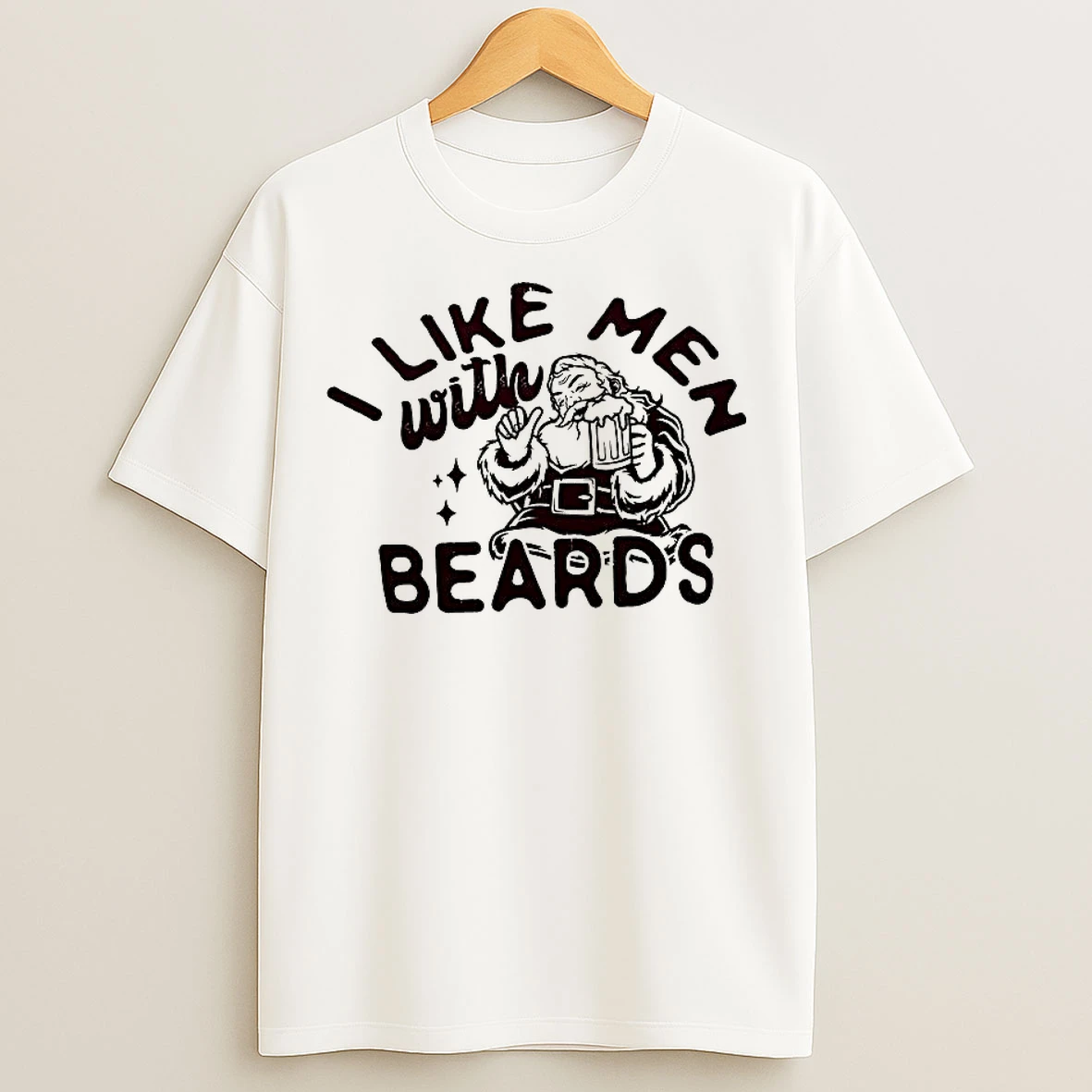 Classic Santa I Like Men With Beards Merry Christmas T Shirts