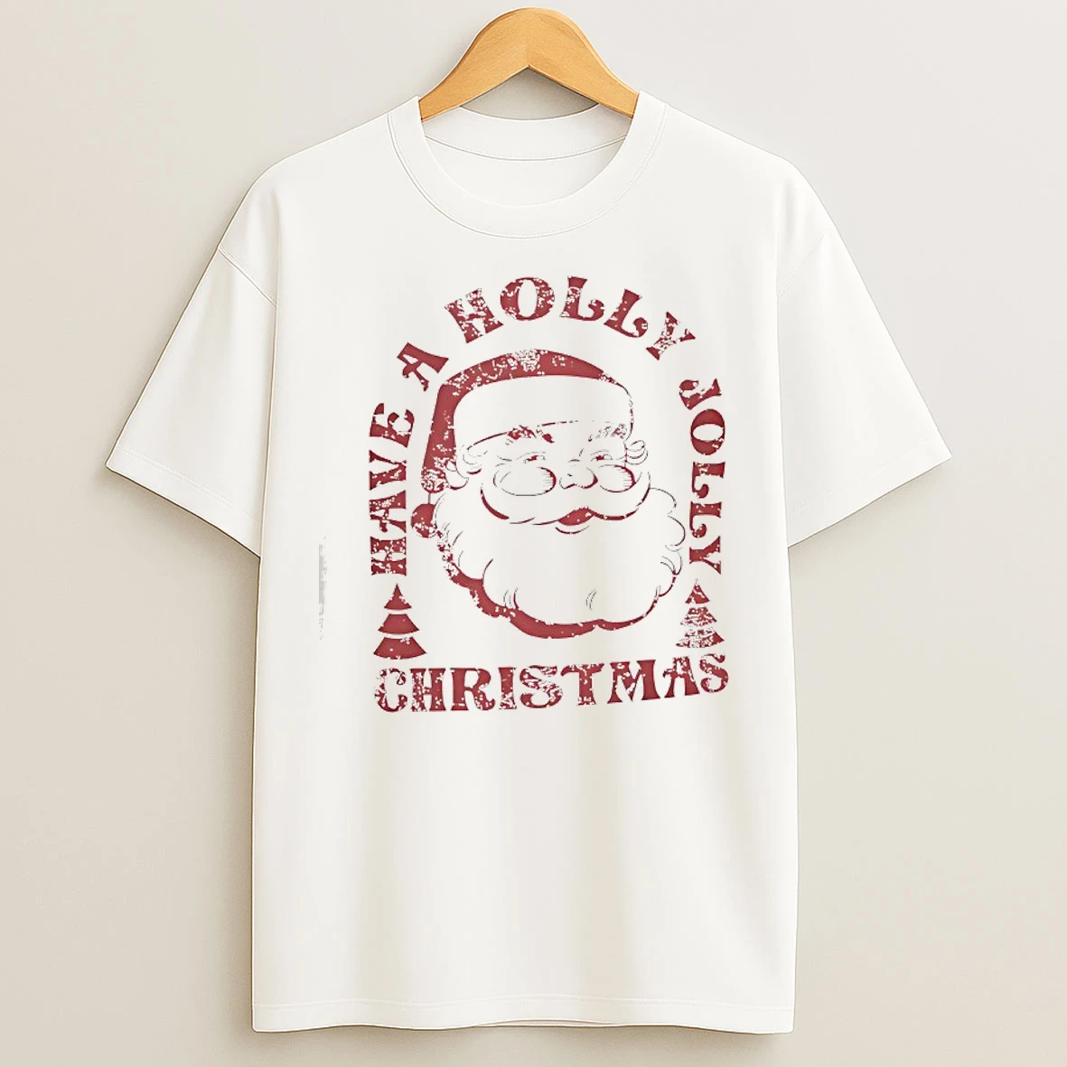 Classic Santa Face Have A Holly Jolly Christmas T Shirts
