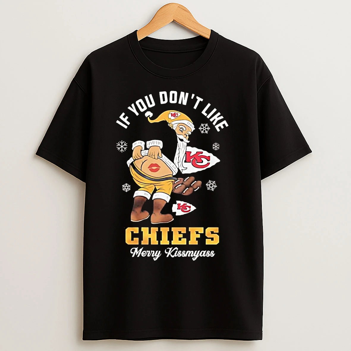 Classic Santa If You Dont Like Kansas City Chiefs Merry Kissmyass Christmas T Shirts
