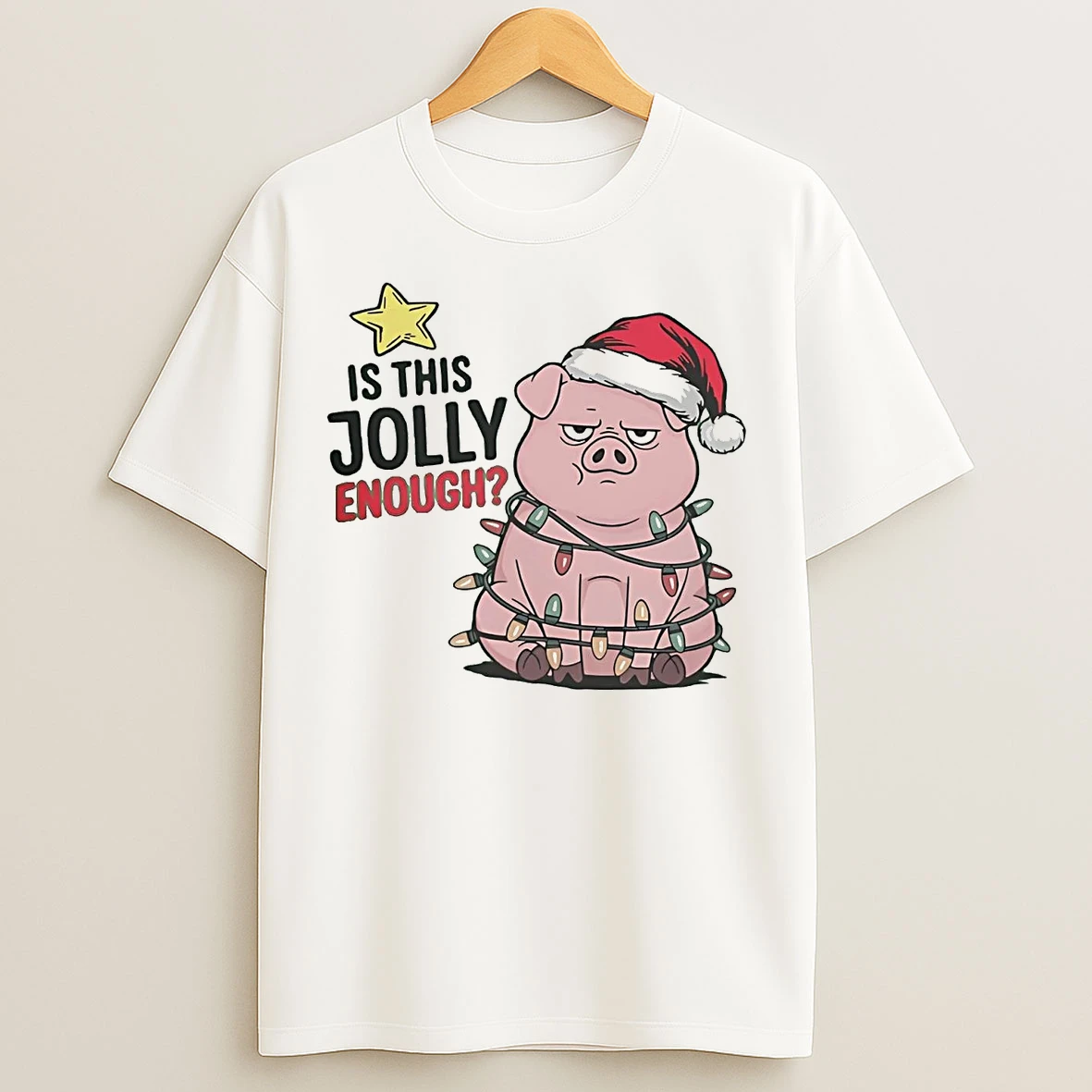 Classic Santa Pig Is This Jolly Enough Christmas T Shirts