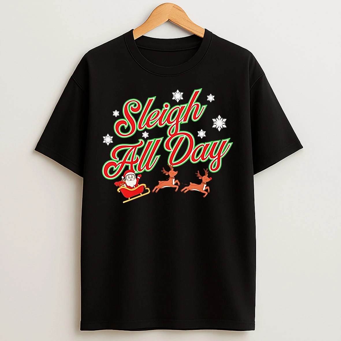 Classic Santa Sleigh All Day Christmas T Shirts
