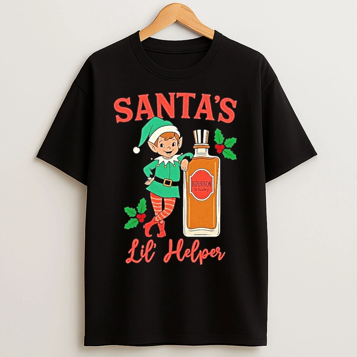 Classic Santas Lil Helper Bourbon T Shirts