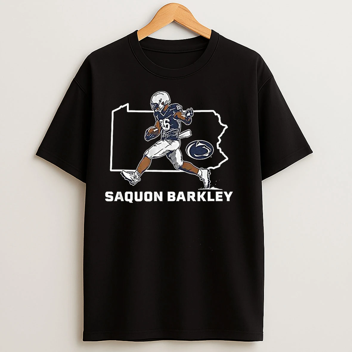 Classic Saquon Barkley Penn State Nittany Lions Football State Outline T Shirts