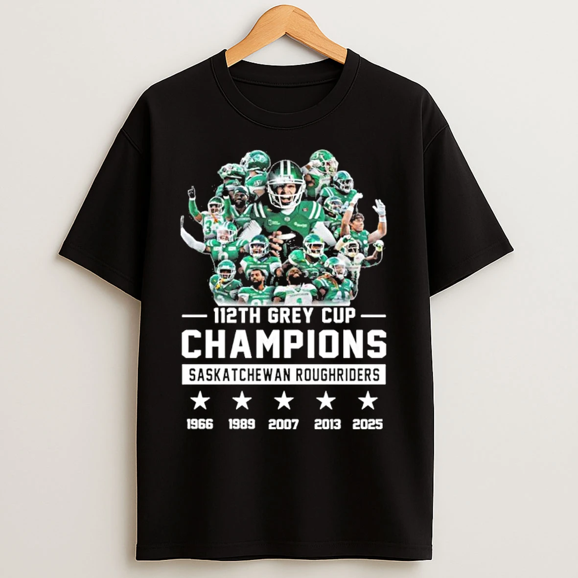 Classic Saskatchewan Roughriders Team 112th Grey Cup Champions T Shirts