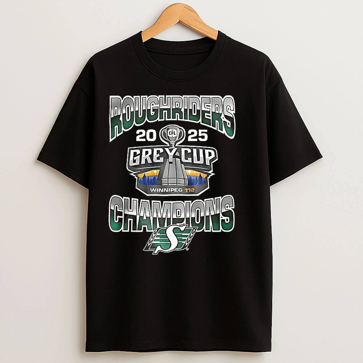 Classic Saskatchewan Roughriders Football Grey Cup 2025 Champions Trophy Winnipeg 112 T Shirts