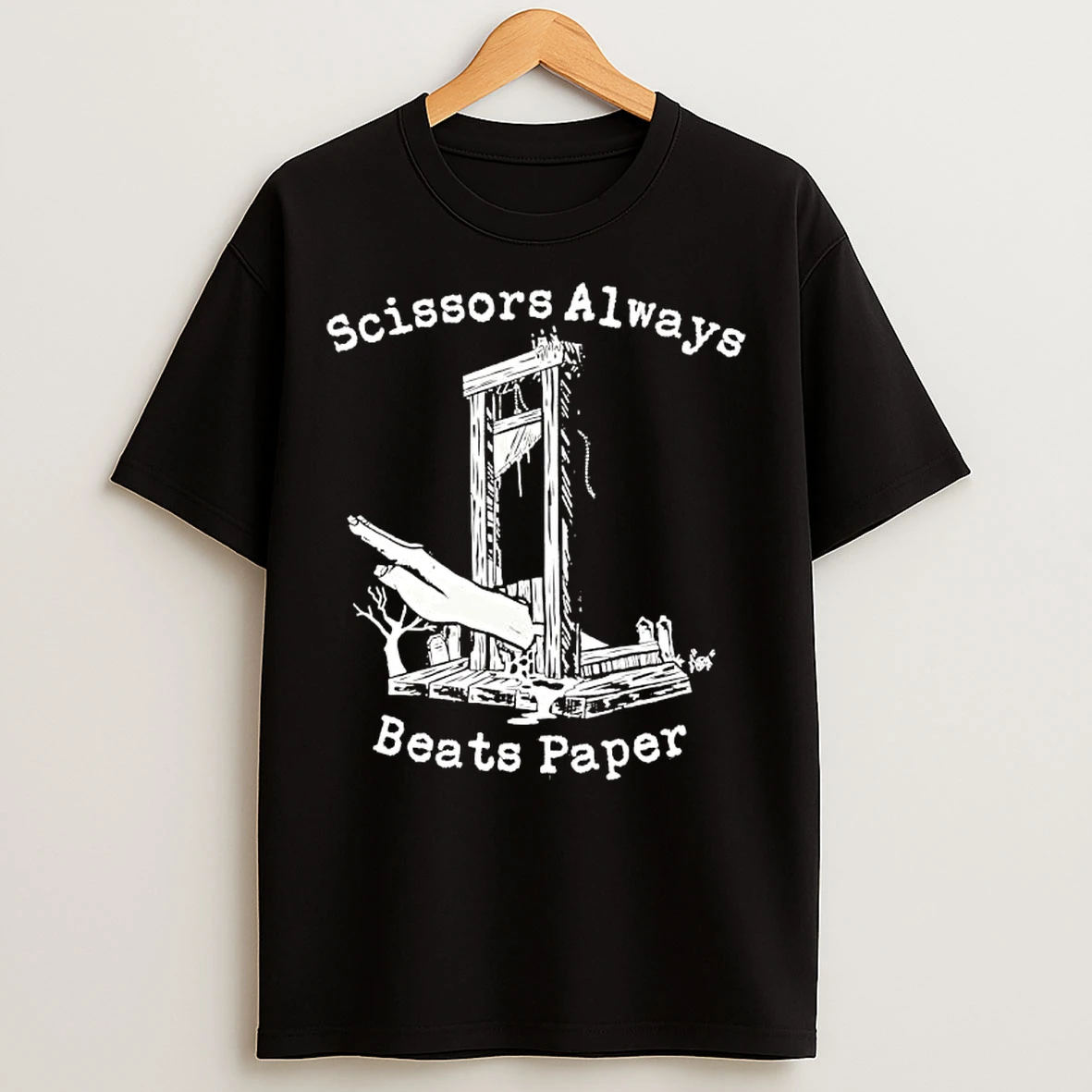 Classic Scissors Always Beats Paper Severed Hand T Shirts