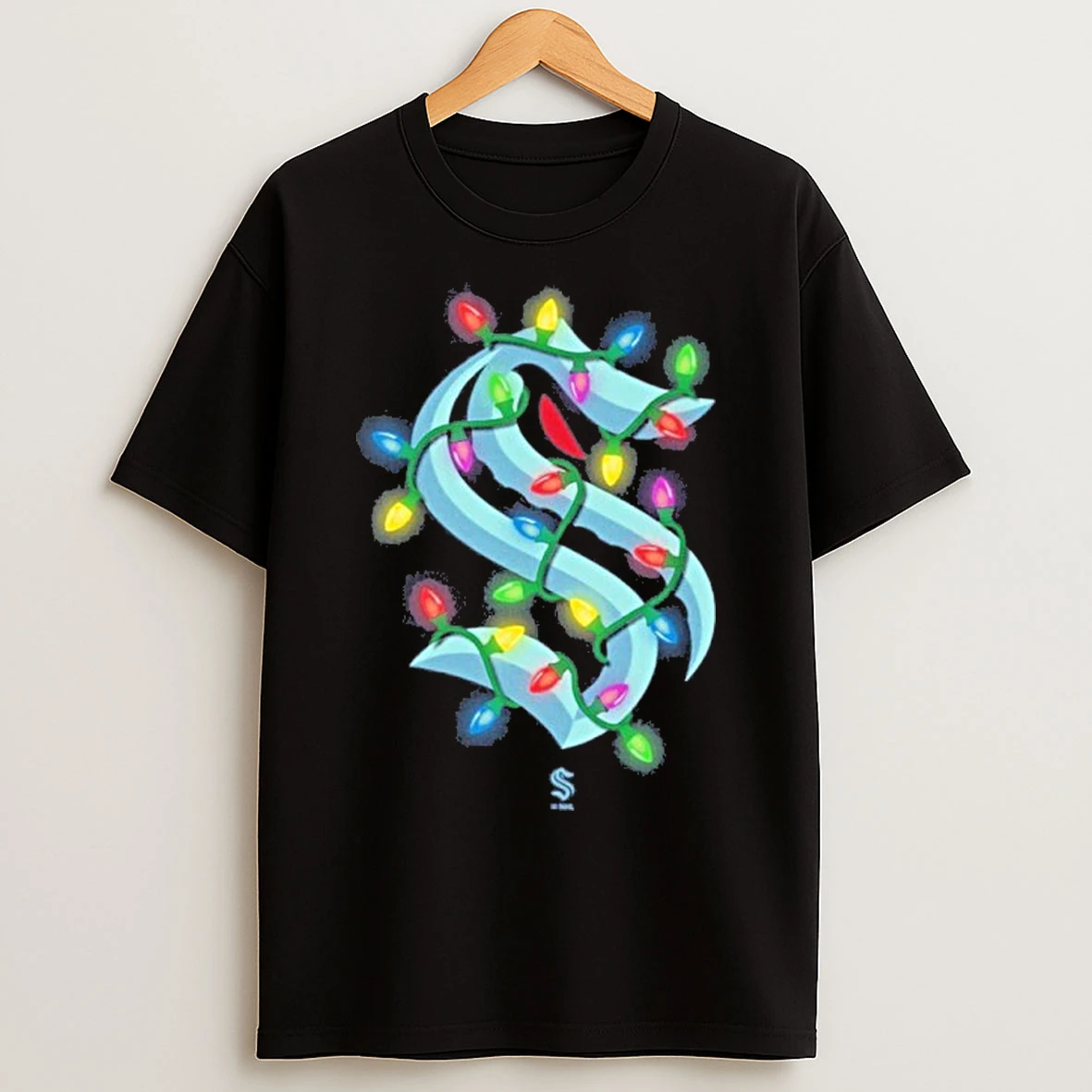 Classic Seattle Kraken Logo Lights Christmas T Shirts