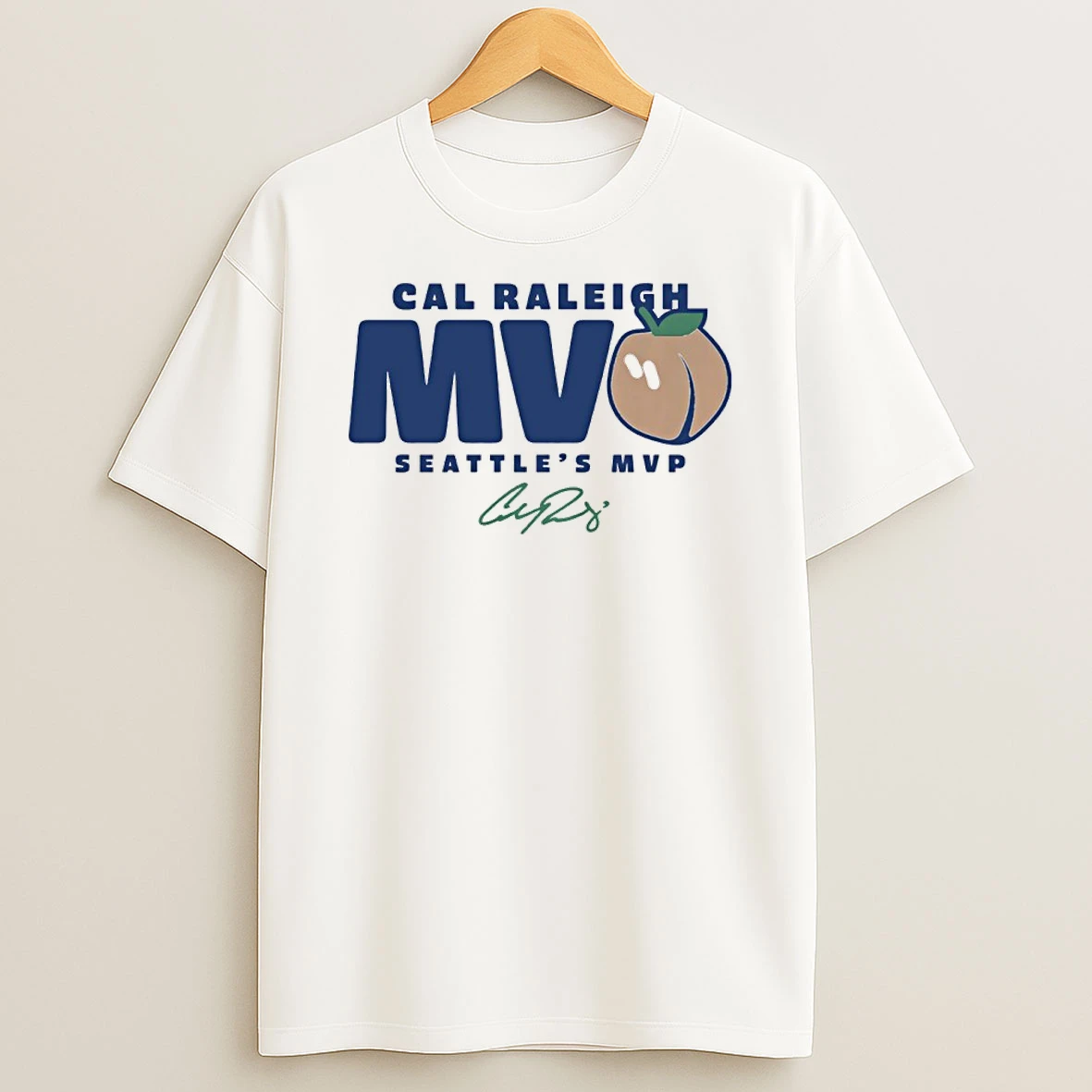 Classic Seattles Cal Raleigh Mvpeach Signature T Shirts