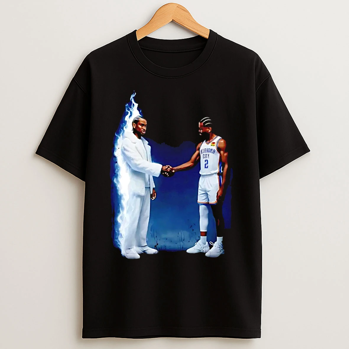 Classic Shai Gilgeous Alexander Okc Thunder Shake Hands With Angels T Shirts