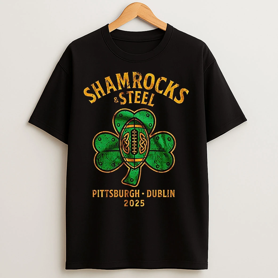 Classic Shamrocks Steel Pittsburgh Steelers Pittsburgh X Dublin 2025 Football T Shirts