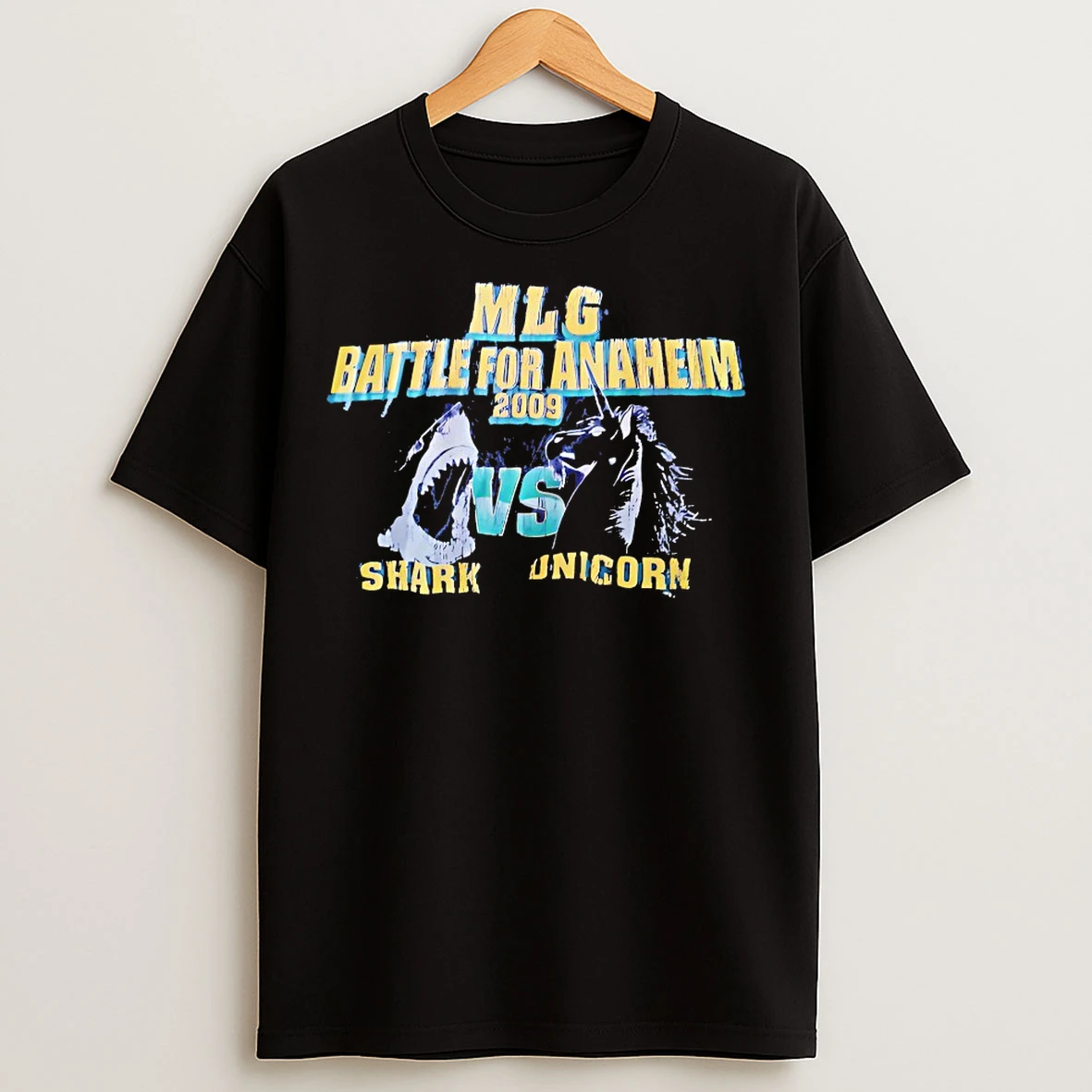 Classic Shark Vs Unicorn Mlg Battle For Anaheim 2009 Vintage T Shirts