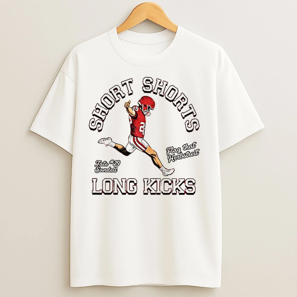 Classic Short Shorts Tate 29 Sandell Flag That Herbstreit Long Kicks Football T Shirts