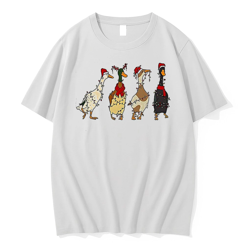 Classic Silly Ducks String Lights Wrapped Christmas T Shirts