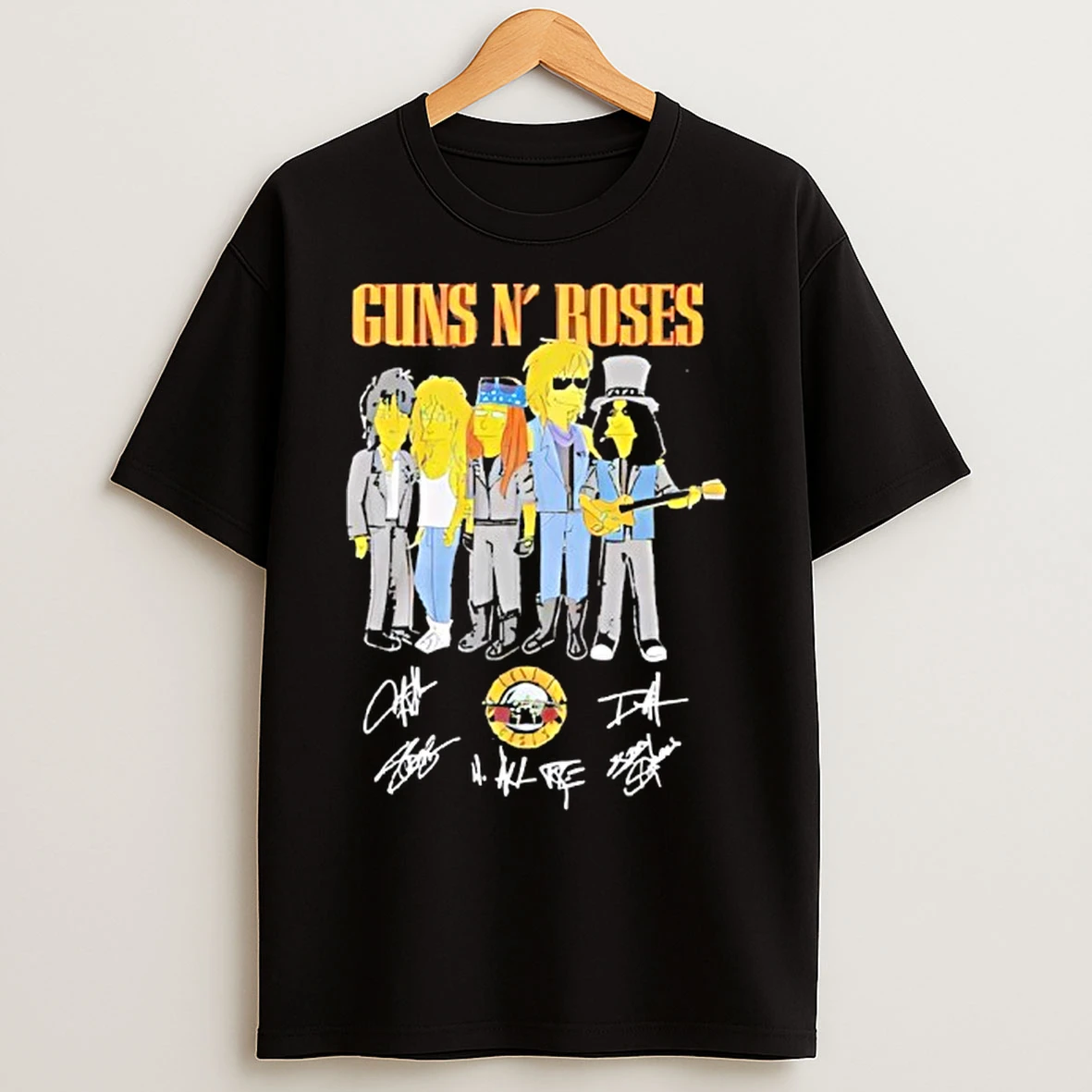 Classic Simpsons Rock Band Guns N Roses Signature T Shirts