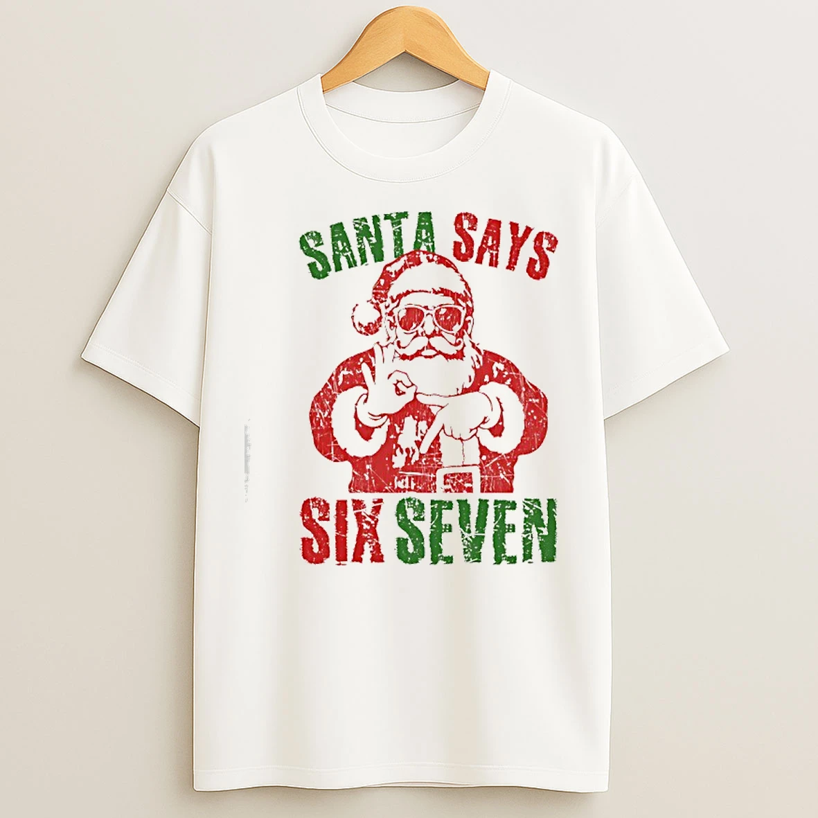 Classic Six Seven Bruh Santa Claus Hands 67 Christmas Retro T Shirts