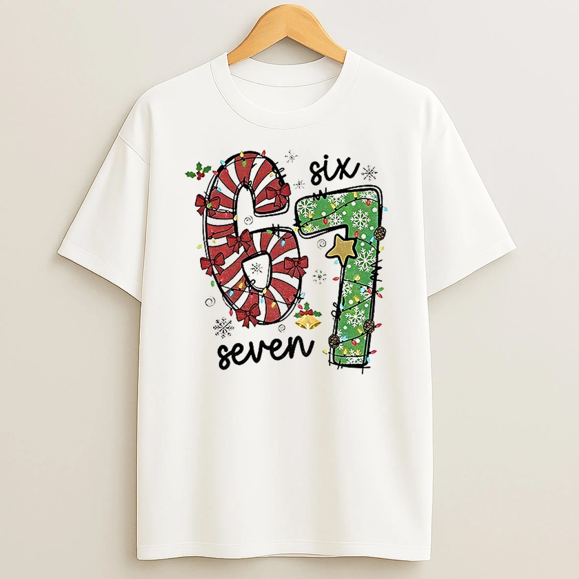 Classic Six And Seven Funny 67 Merry Christmas 2025 T Shirts