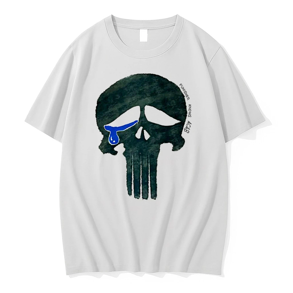 Classic Skull Acab Punisher Knows Thin Blue Crying T Shirts