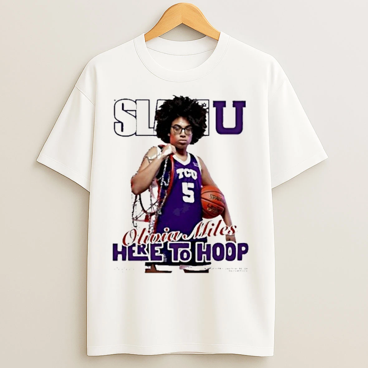 Classic Slamu Olivia Miles Here To Hoop Circle T Shirts