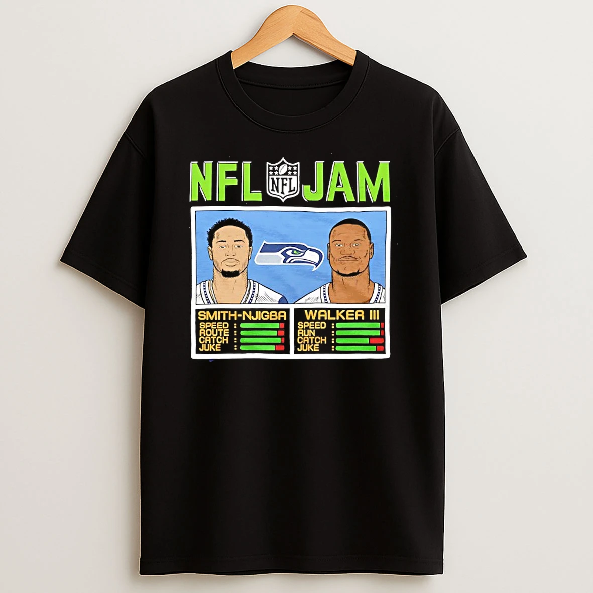 Classic Smith Njigba And Walker Iii Nfl Jam Seattle Seahawks T Shirts