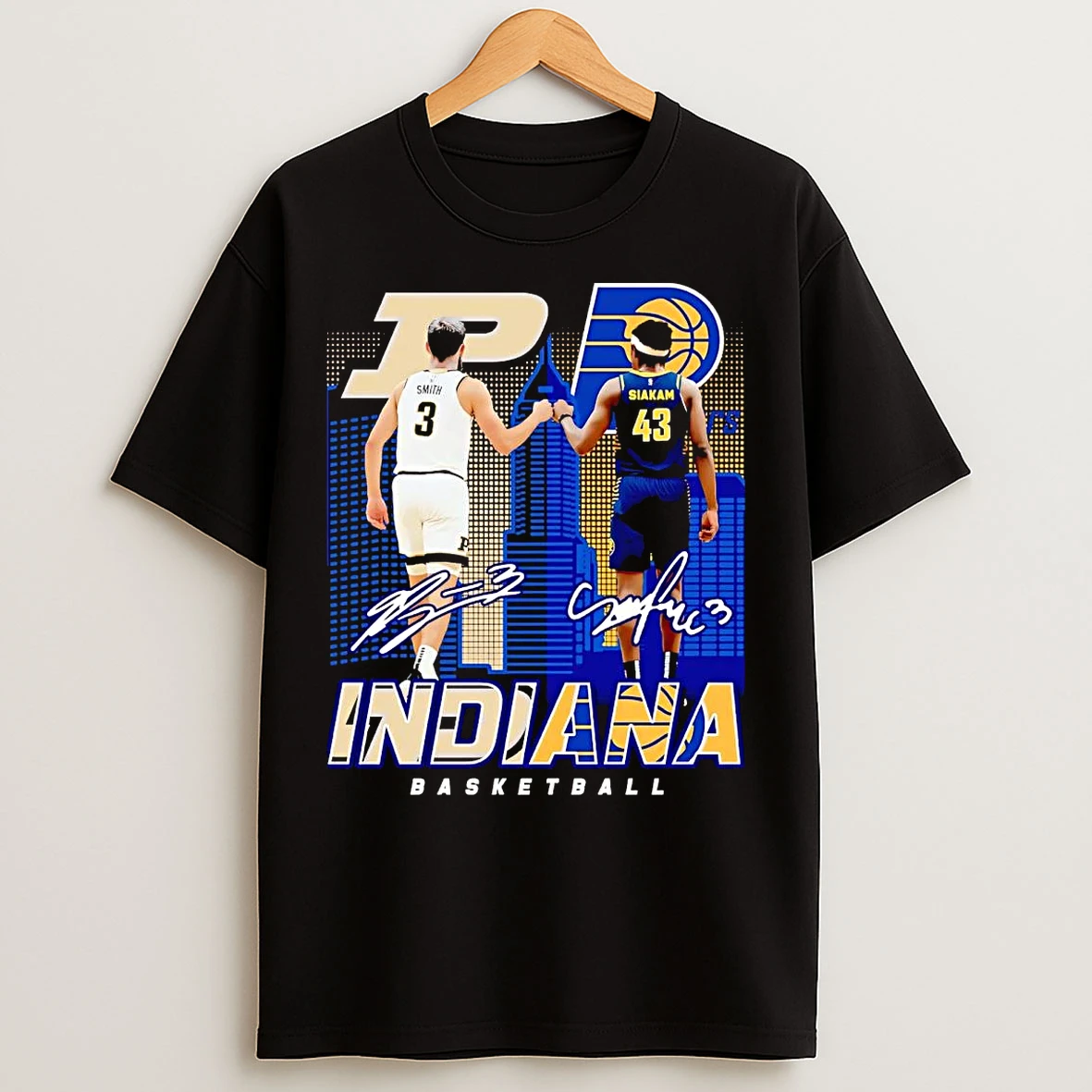 Classic Smith And Siakam Fist Bump Indiana Basketball Signatures T Shirts