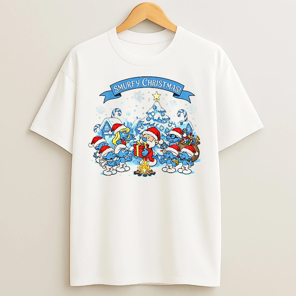 Classic Smurfy Christmas Smurf Xmas T Shirts