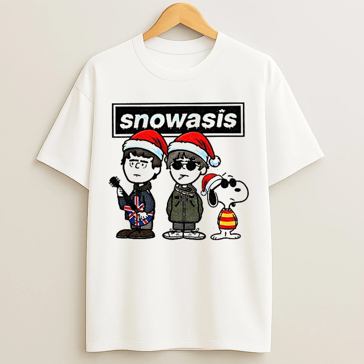 Classic Snoopoasis Funny Christmas Snowasis Snowman Rock Band Parody T Shirts