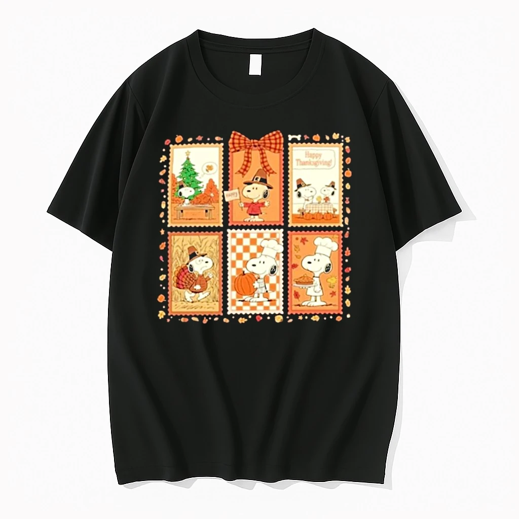 Classic Snoopy Happy Thanksgiving 2025 Comic T Shirts