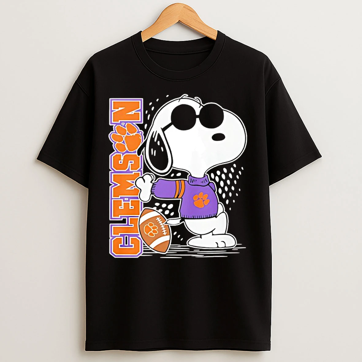 Classic Snoopy Joe Cool And Clemson Tigers Merchandise T Shirts