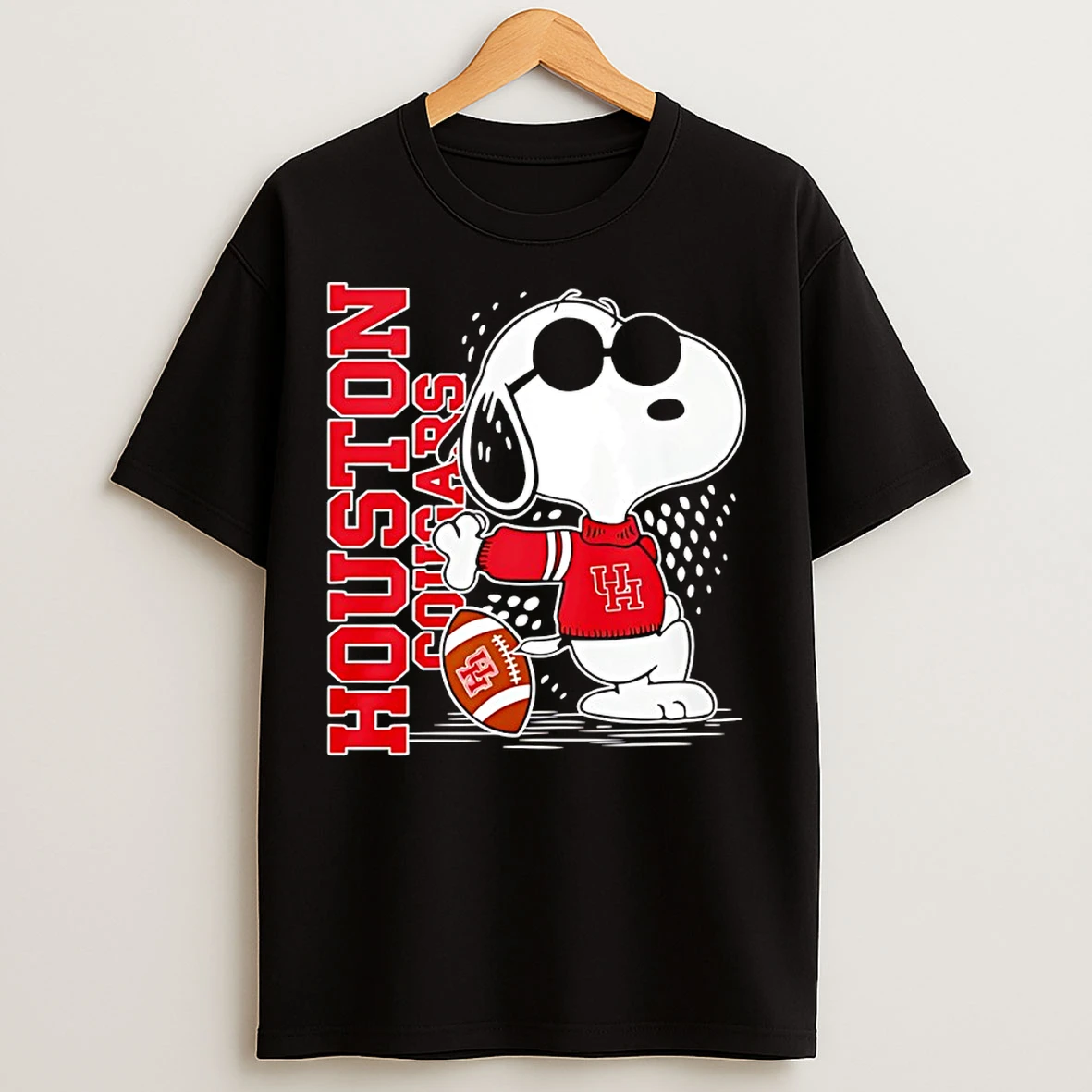 Classic Snoopy Joe Cool And Houston Cougars Merchandise T Shirts