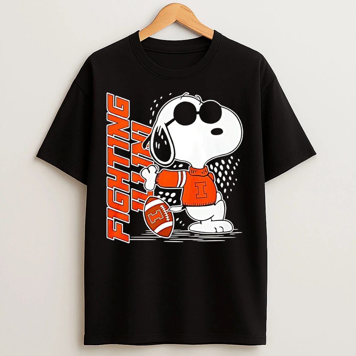 Classic Snoopy Joe Cool And Illinois Fighting Illini Merchandise T Shirts