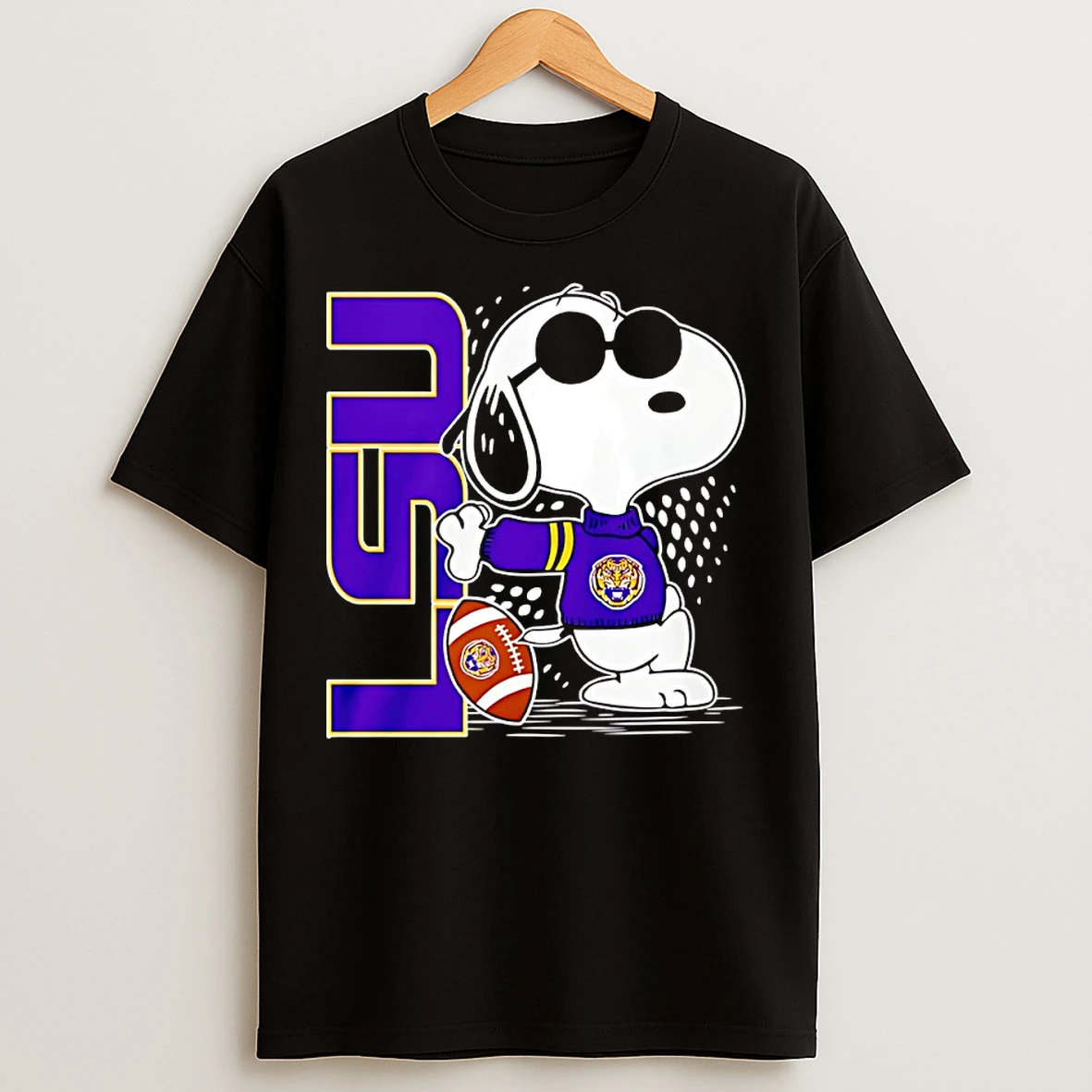 Classic Snoopy Joe Cool And Lsu Tigers Merchandise T Shirts