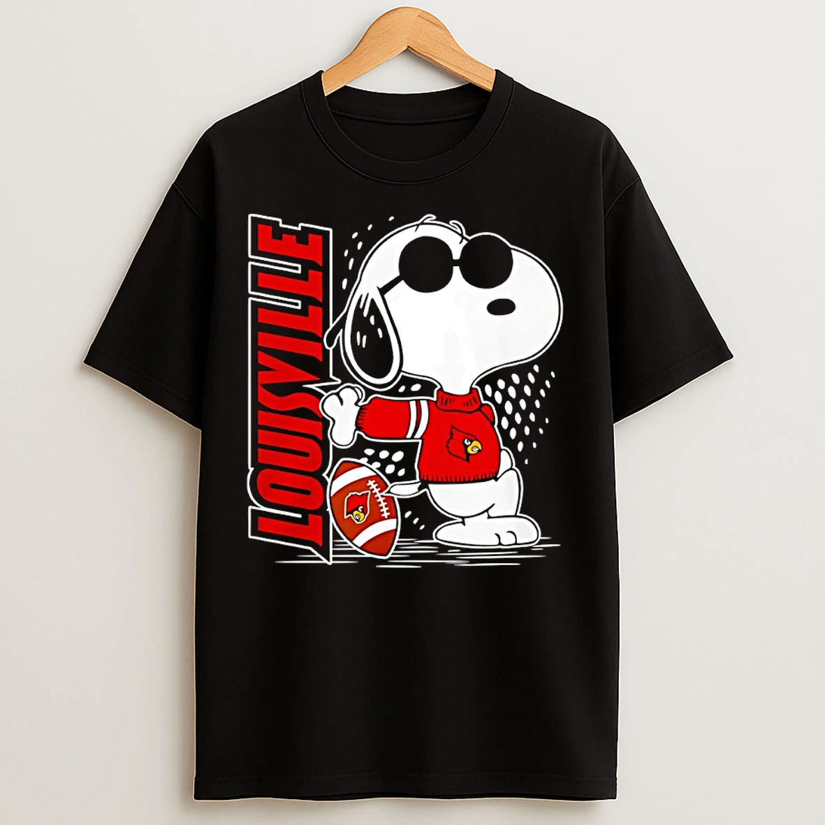Classic Snoopy Joe Cool And Louisville Cardinals Merchandise T Shirts
