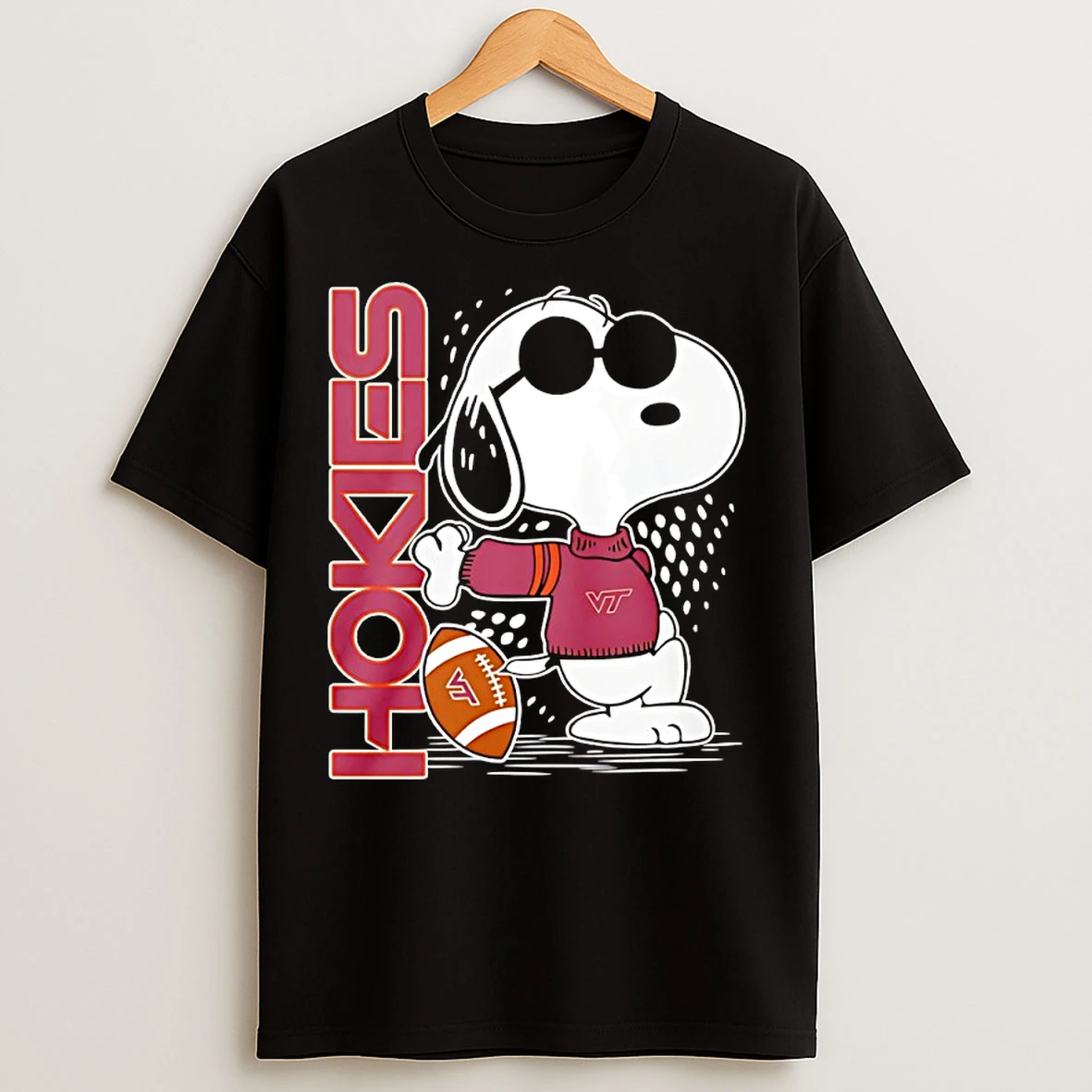 Classic Snoopy Joe Cool And Virginia Tech Huskies Merchandise T Shirts