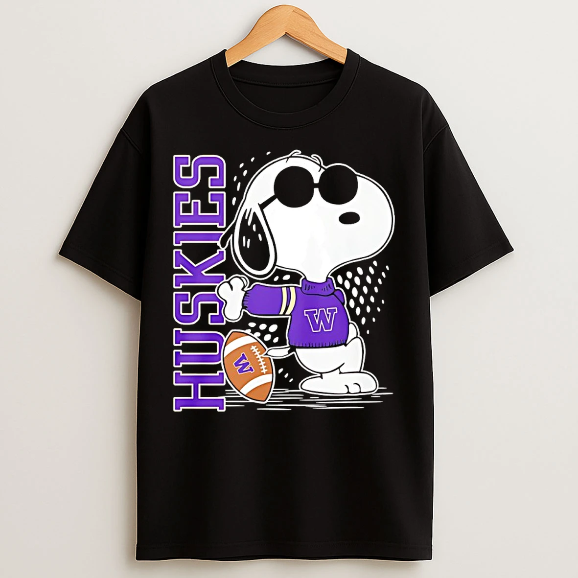 Classic Snoopy Joe Cool And Washington Huskies Merchandise T Shirts