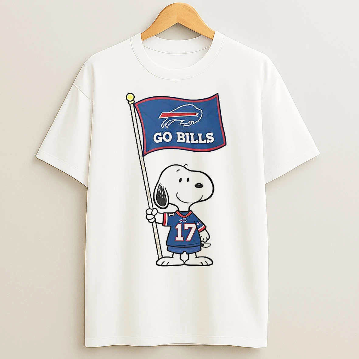 Classic Snoopy Peanuts X Buffalo Bills Football Go Bills Flag T Shirts