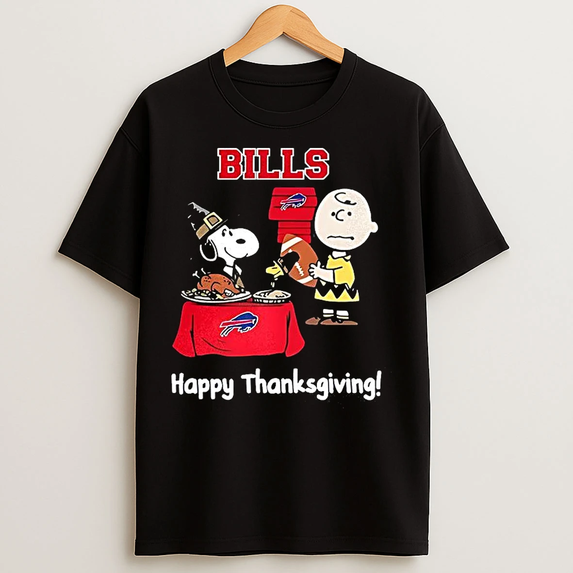 Classic Snoopy And Charlie Brown X Buffalo Bills Football Happy Thanksgiving T Shirts