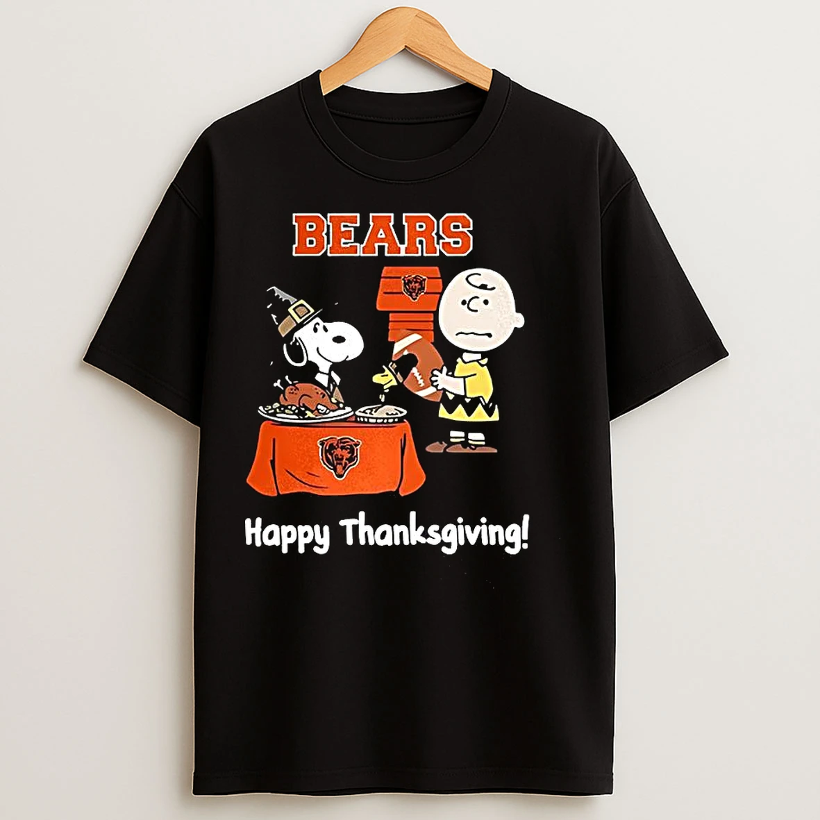 Classic Snoopy And Charlie Brown X Chicago Bears Football Happy Thanksgiving T Shirts