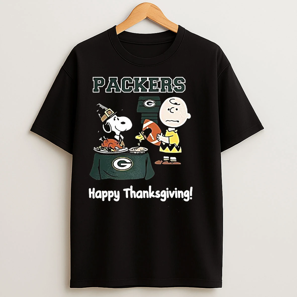 Classic Snoopy And Charlie Brown X Green Bay Packers Football Happy Thanksgiving T Shirts