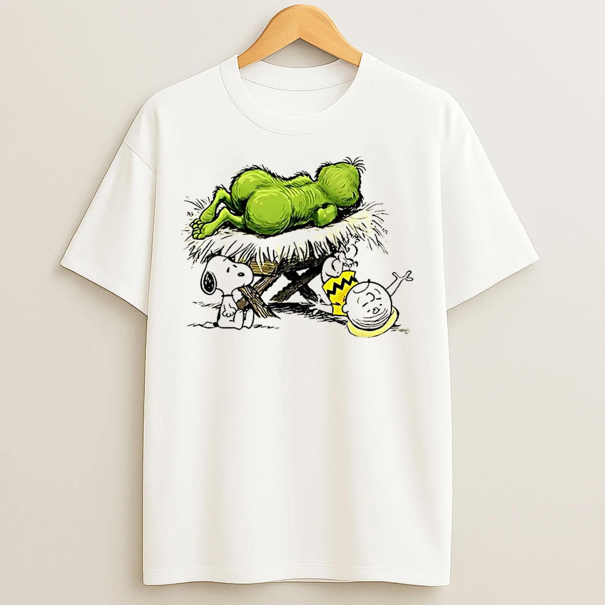Classic Snoopy And Charlie Brown X How The Grinch Stole Christmas Meme T Shirts