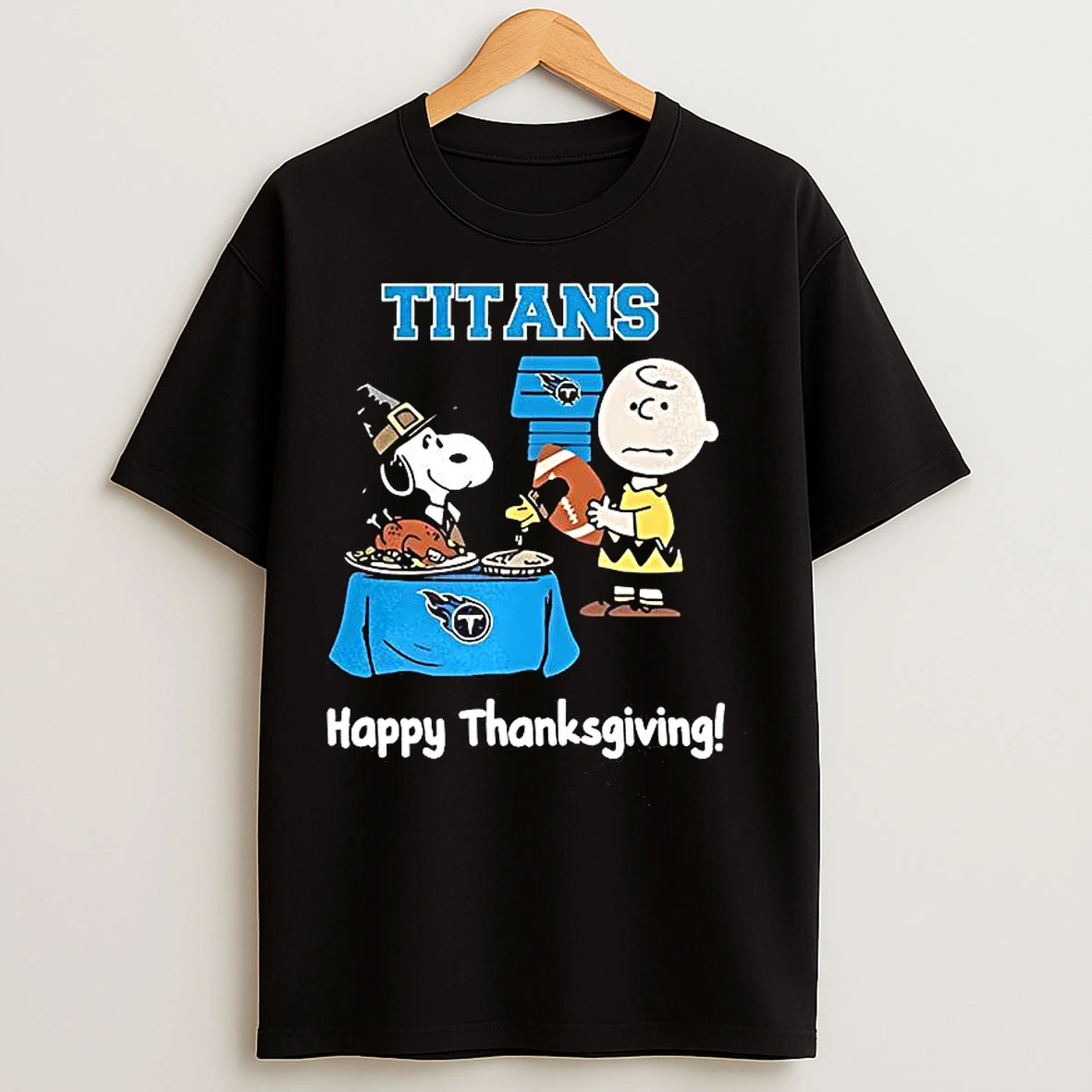 Classic Snoopy And Charlie Brown X Tennessee Titans Football Happy Thanksgiving T Shirts