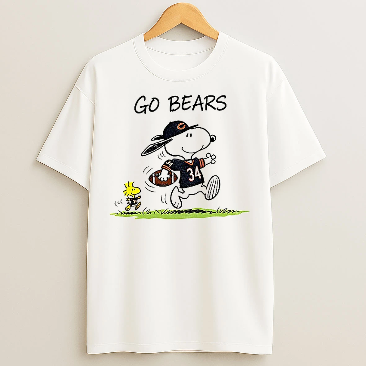 Classic Snoopy And Woodstock Go Bears Chicago Bears Football Cartoon T Shirts