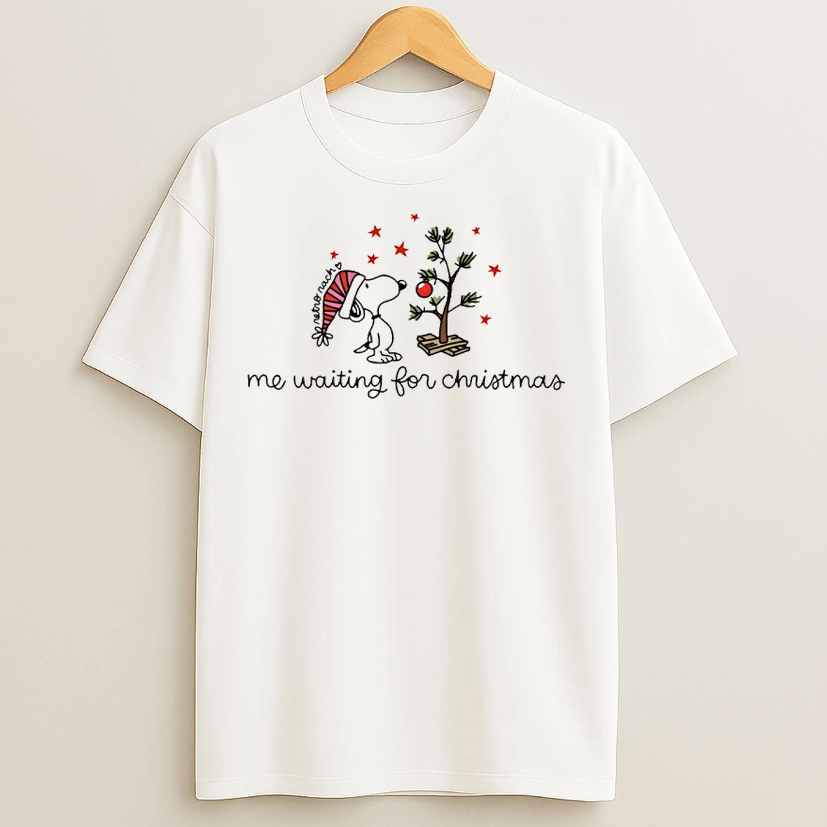 Classic Snoopy Me Waiting For Christmas T Shirts