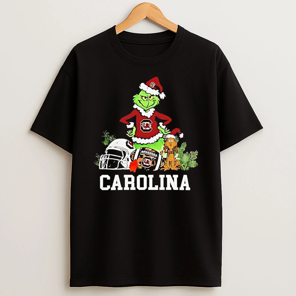 Classic South Carolina The Grinch And Max Helmet Christmas 2025 T Shirts