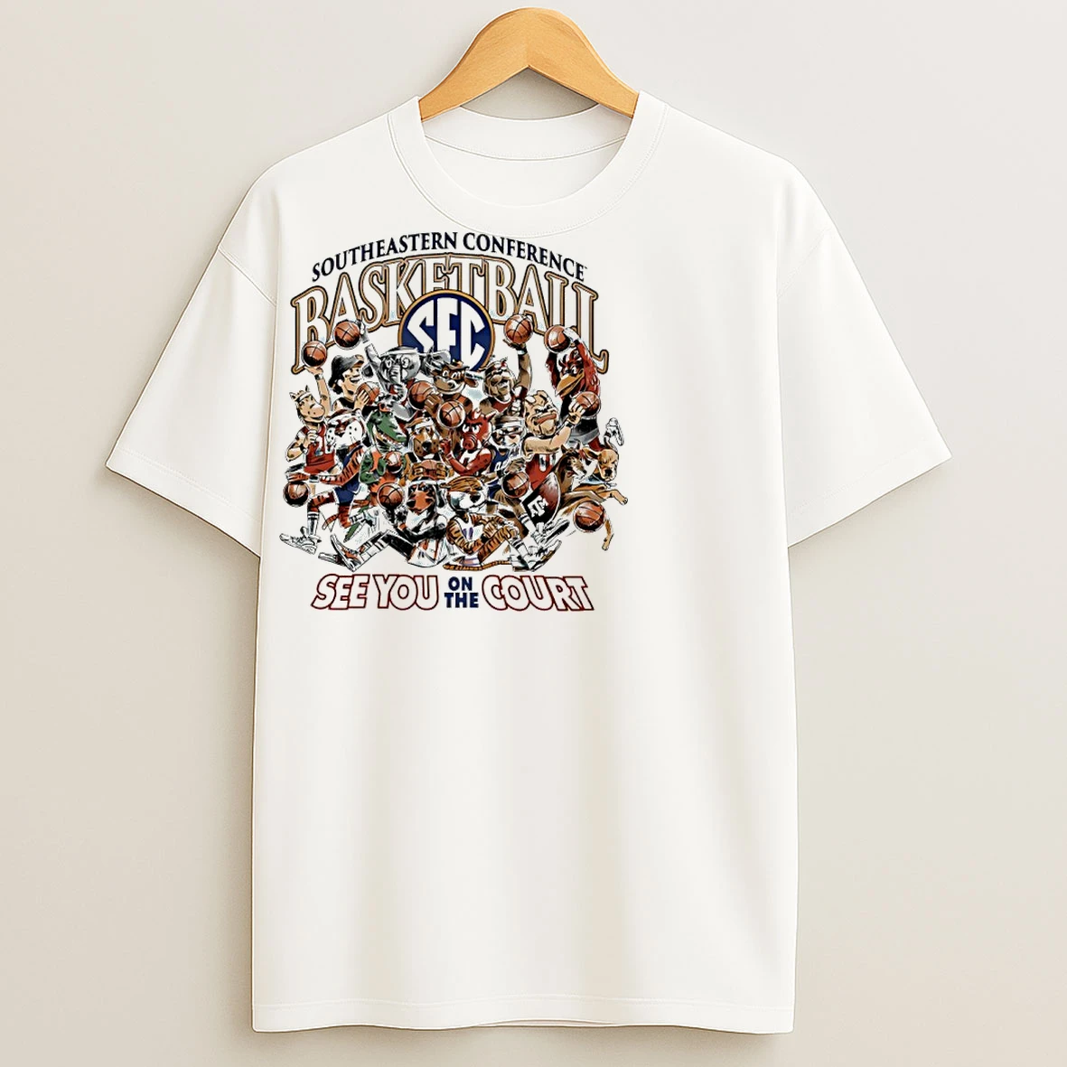 Classic Southeastern Conference See You On The Court Mississippi State Sec Ballers Mascot T Shirts