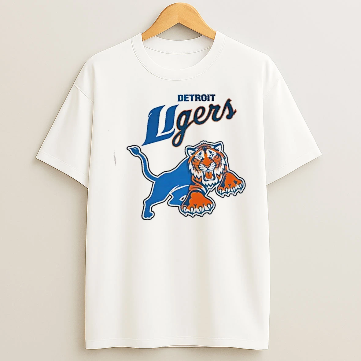 Classic Sports Detroit Ligers Tigers X Lions Logo Mashup T Shirts